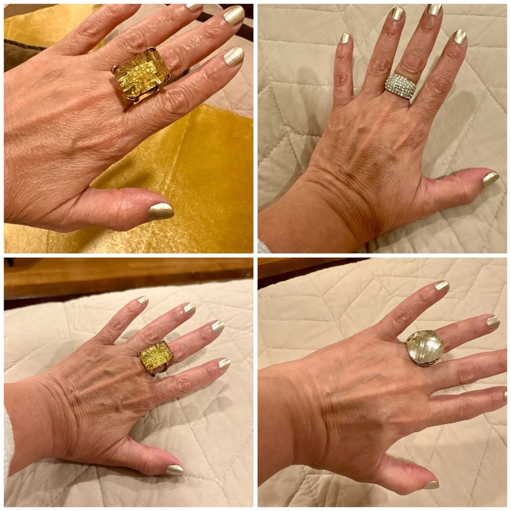 20 rings Gold and Silver Statement Ring Set